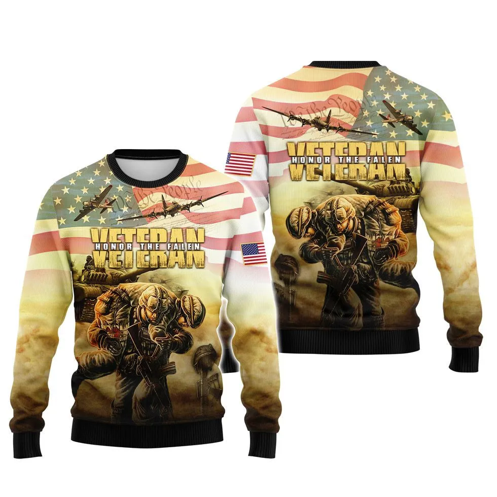 Veteran Honor The Fallen Hawaiian Shirt, Us Veteran 3D All Over Print Hoodie, Present To Veteran