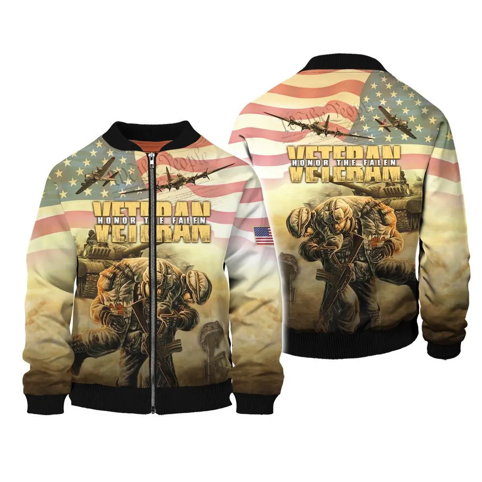 Veteran Honor The Fallen Hawaiian Shirt, Us Veteran 3D All Over Print Hoodie, Present To Veteran