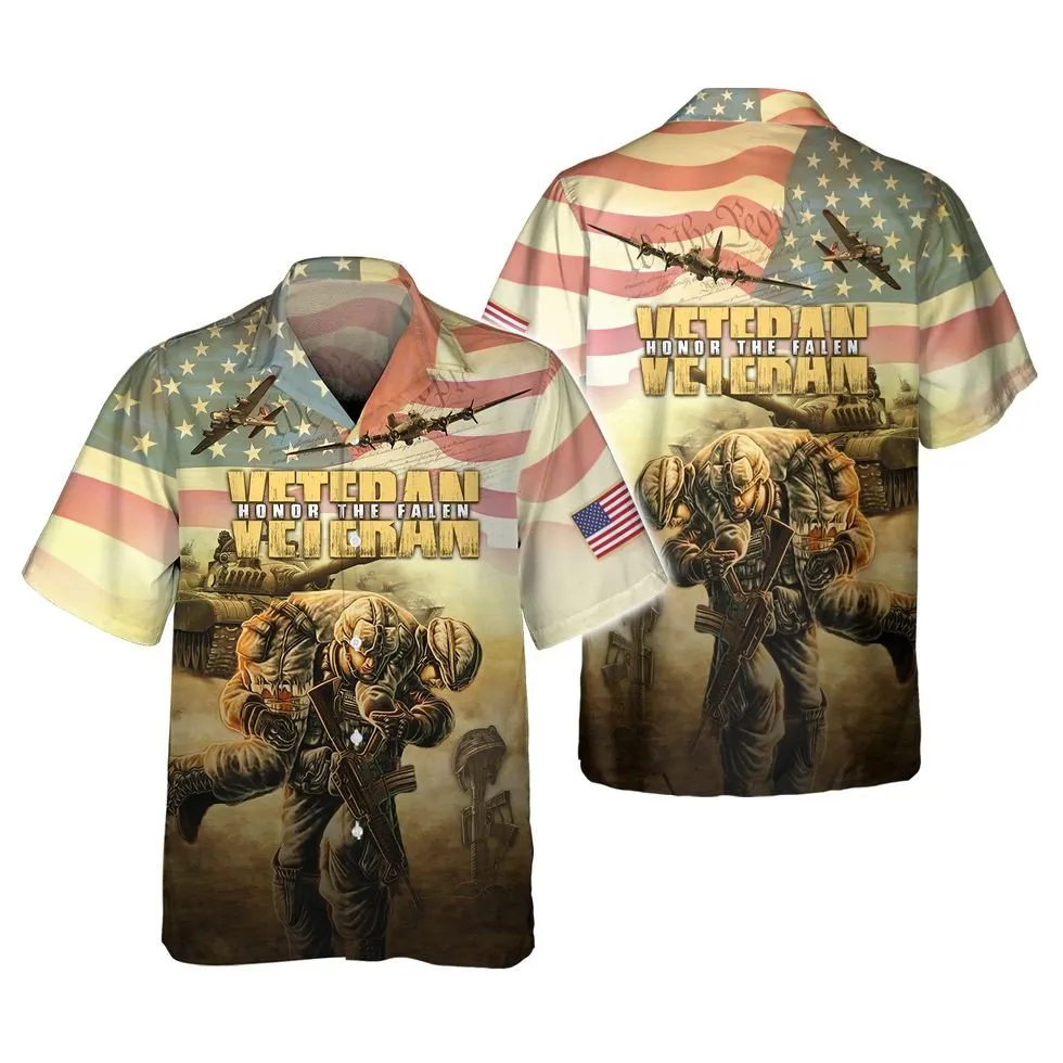 Veteran Honor The Fallen Hawaiian Shirt, Us Veteran 3D All Over Print Hoodie, Present To Veteran