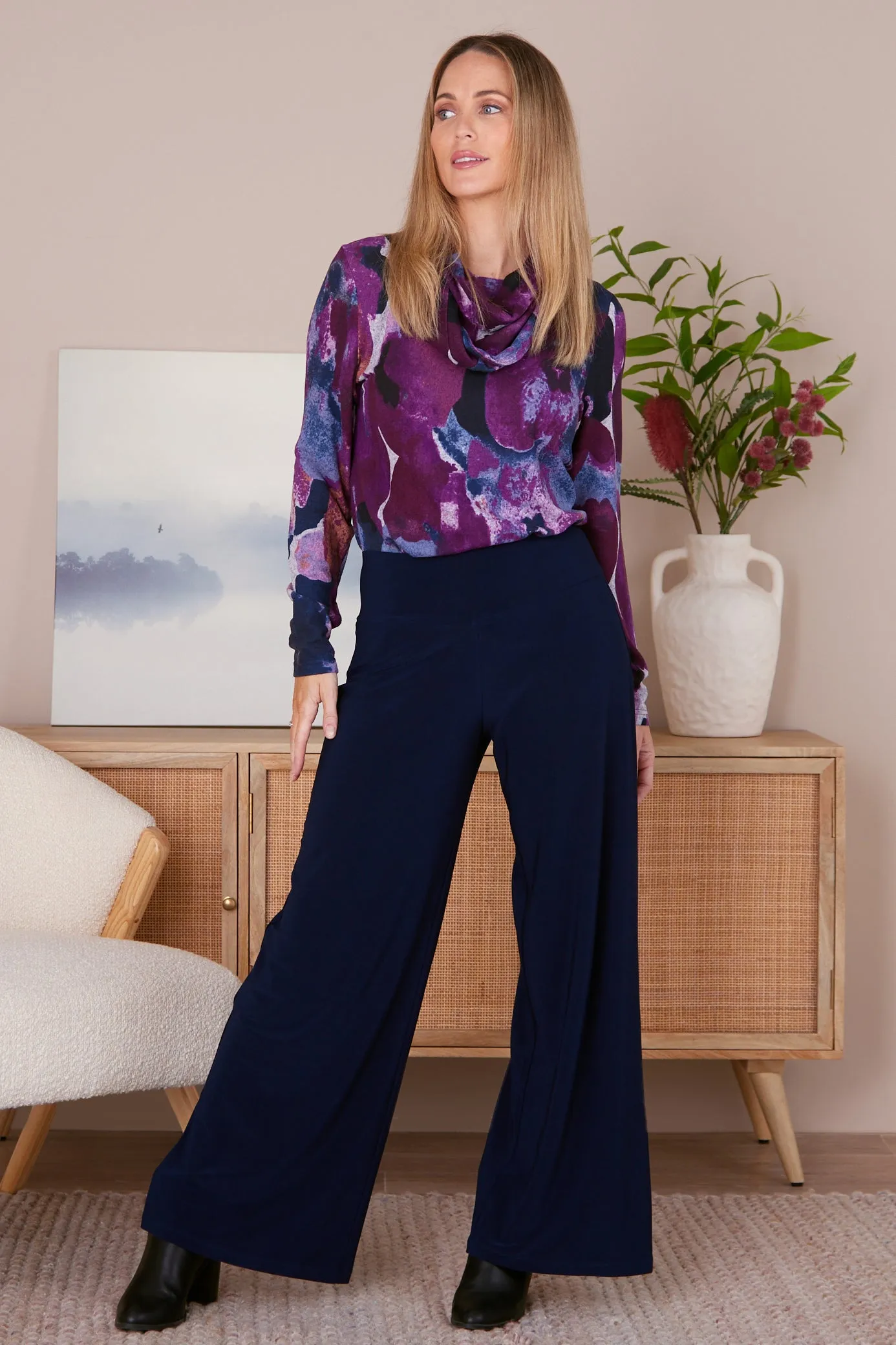 Wide Leg Must Have Pants - Navy