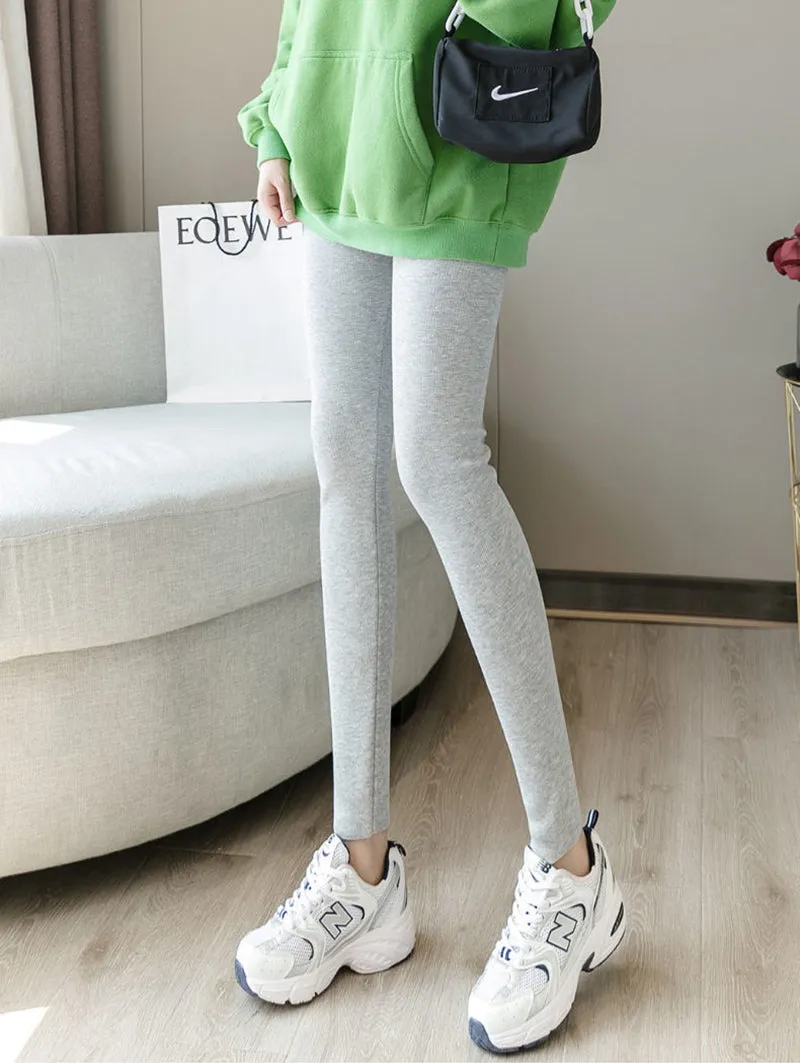 Wjczt High Waist Soft Winter Pocket Leggings for Women Fleece High Waist Thick Pants Velvet Thermal Grey Women&#39;s Warm Leggings