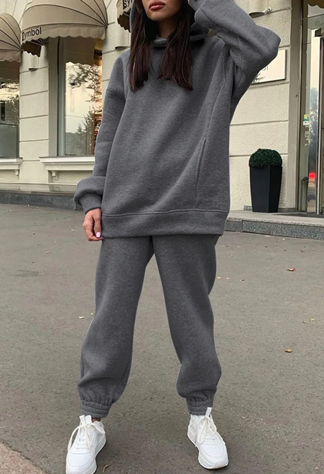 Women's 2 Piece Sweatsuits Outfits Oversized Hoodie Jogger Sweatpants