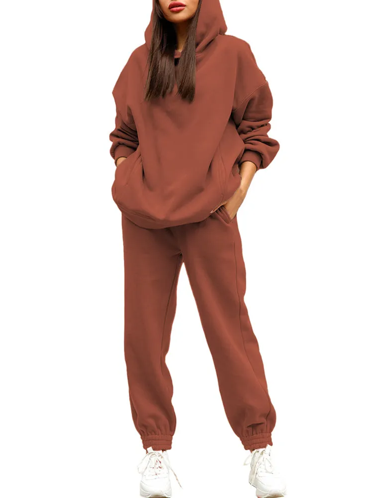 Women's 2 Piece Sweatsuits Outfits Oversized Hoodie Jogger Sweatpants