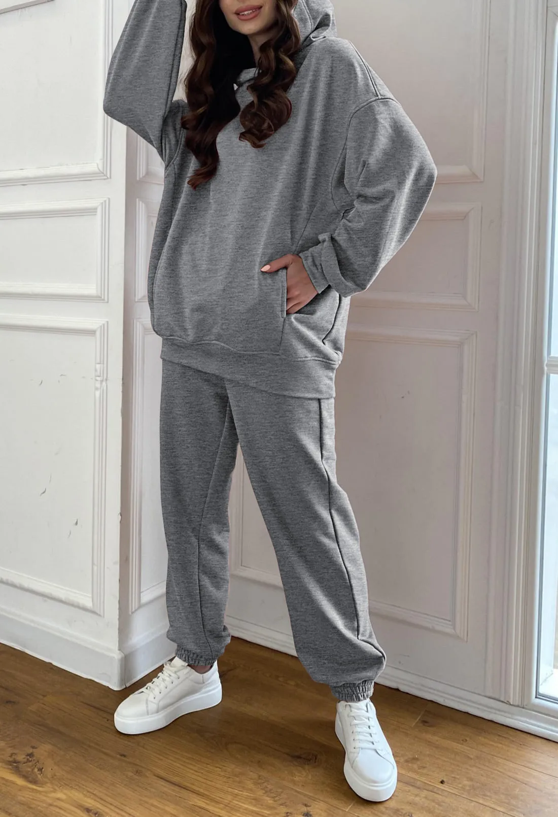 Women's 2 Piece Sweatsuits Outfits Oversized Hoodie Jogger Sweatpants