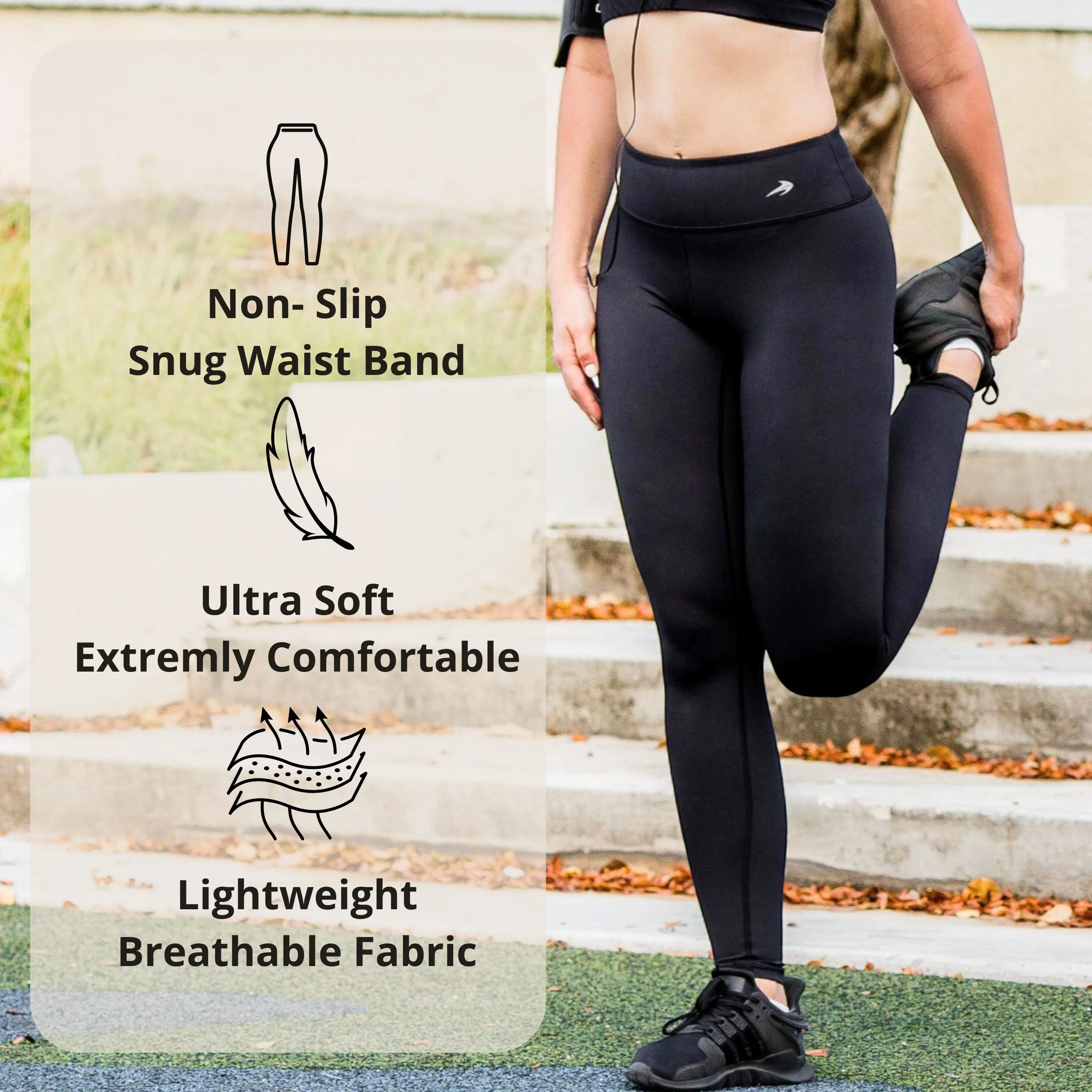 Women's Compression Leggings Super High Waist - Black