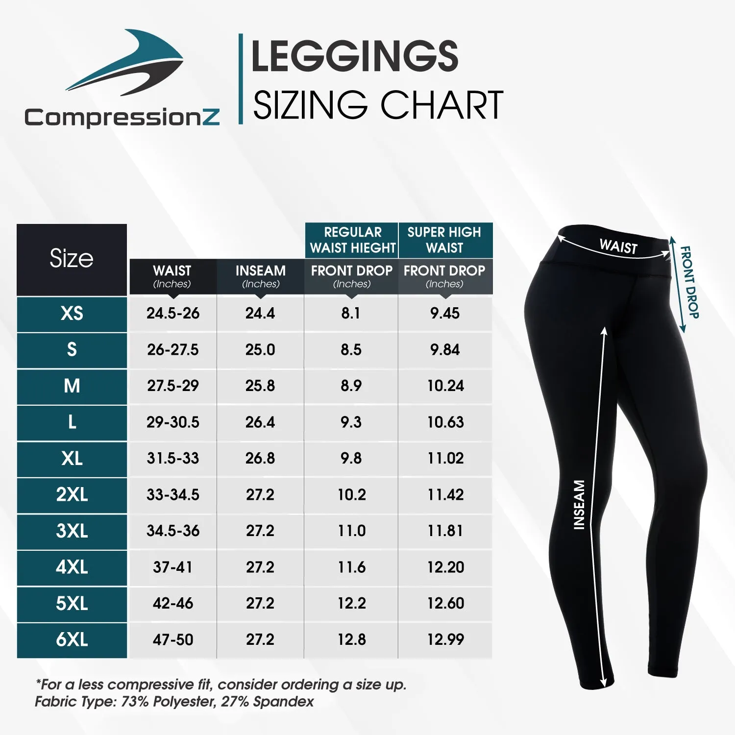 Women's Compression Leggings Super High Waist - Black