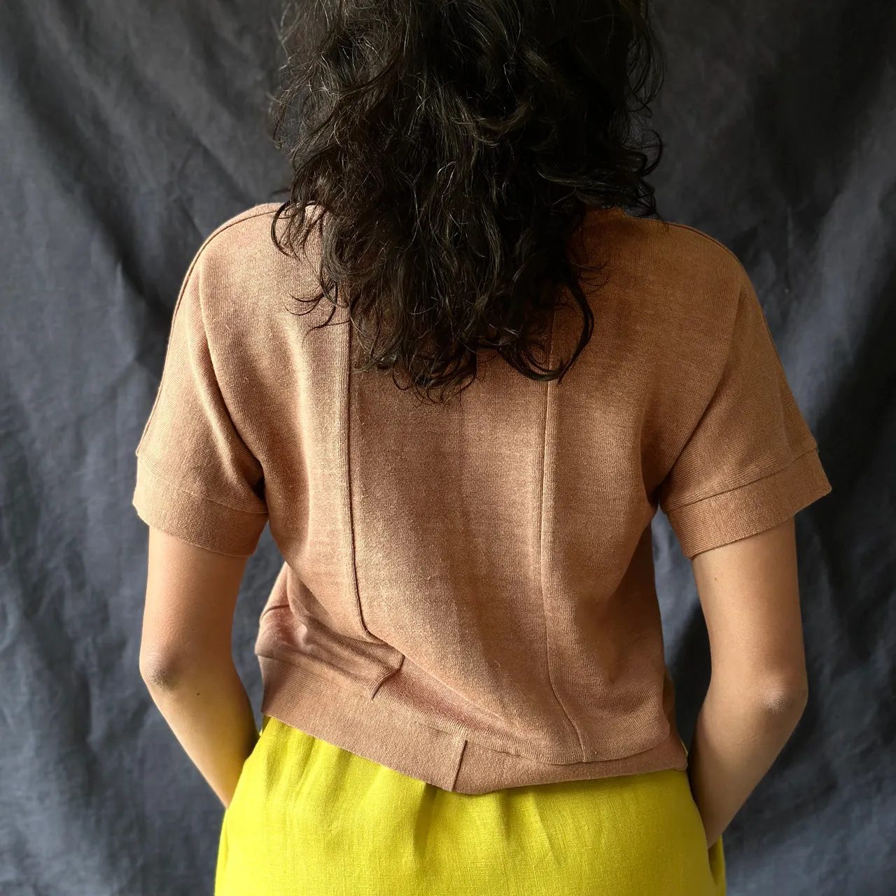 Women's Hemp Pieces Top - 100% Hemp - Brown Rose *Returning Soon