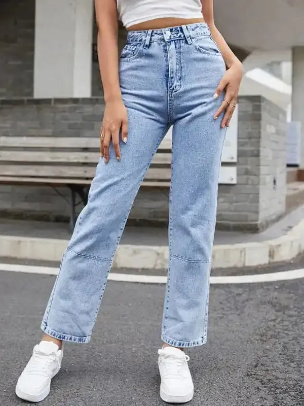 Women’s High Waist Straight-leg Denim Jeans