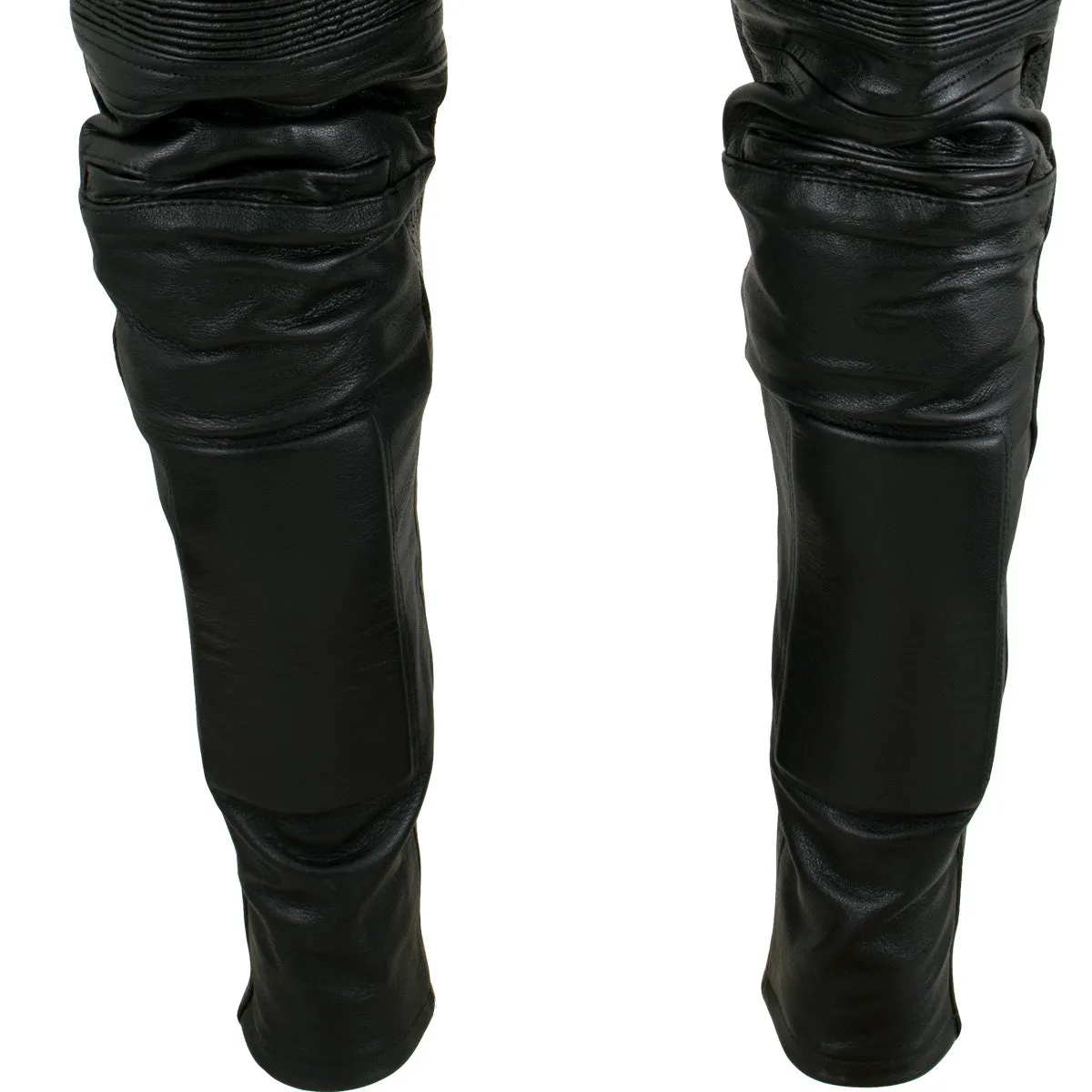 Xelement B7466 Men's 'The Racer' Black Cowhide Leather Racing Pants with X-Armor Protection