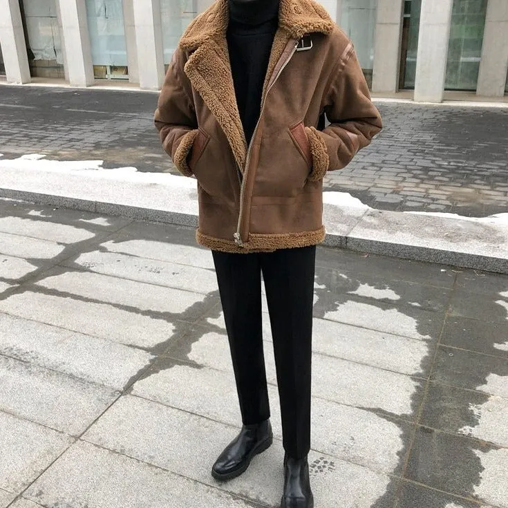 xiangtuibao - SUEDE SHERPA JACKET