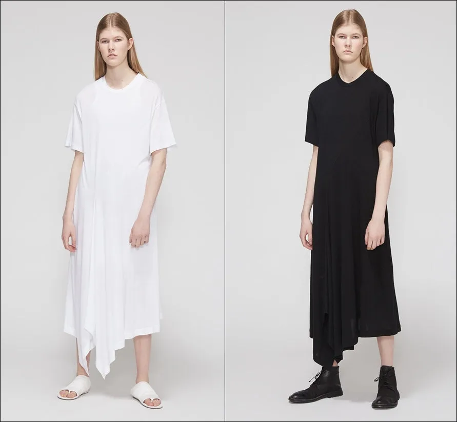 YHJI YAMAMTO Asymmetrical Hem Dress / Plus Size